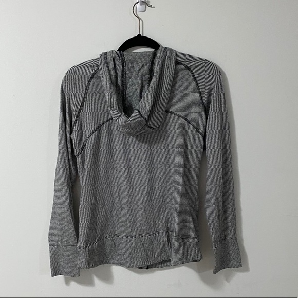 Joe Fresh Black & White Striped Zip Up Hoodie | M - Picture 5 of 8